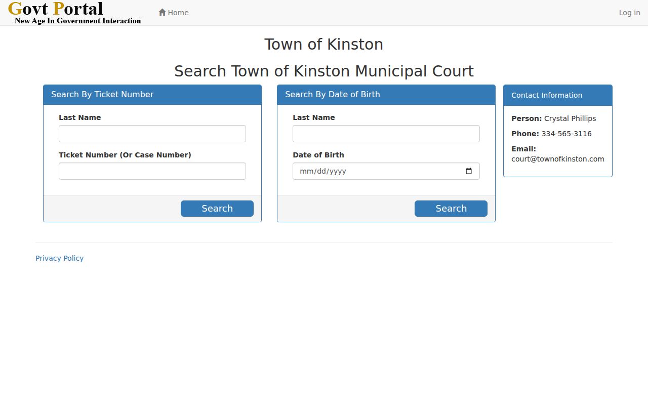 Kinston court docket citation payment search routes